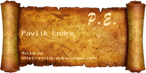 Pavlik Endre névjegykártya