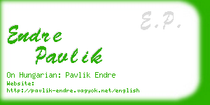 endre pavlik business card